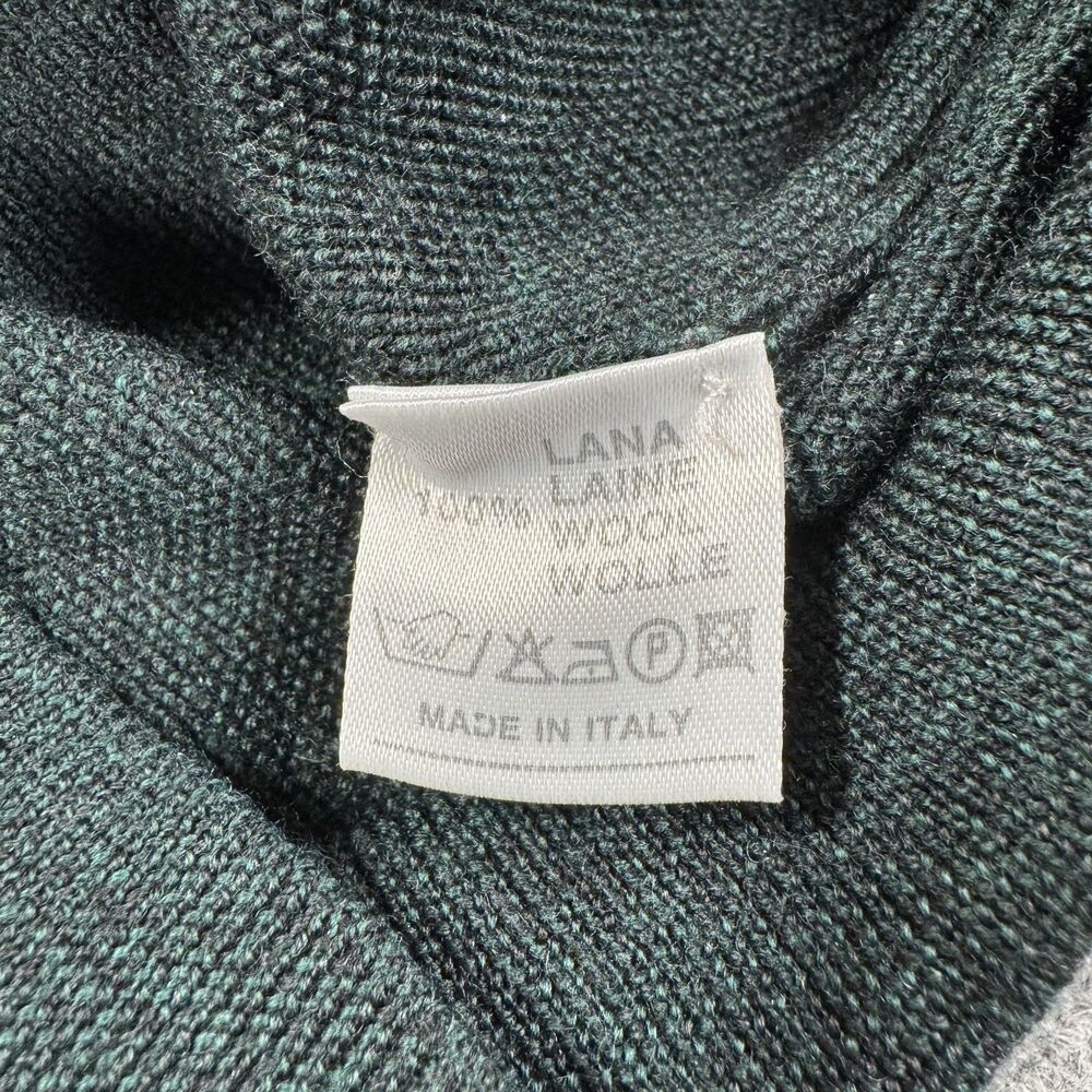 Jeff Rose Italian Wool Sweater Green Crewneck Luxury Knit Medium - Picture 3 of 8